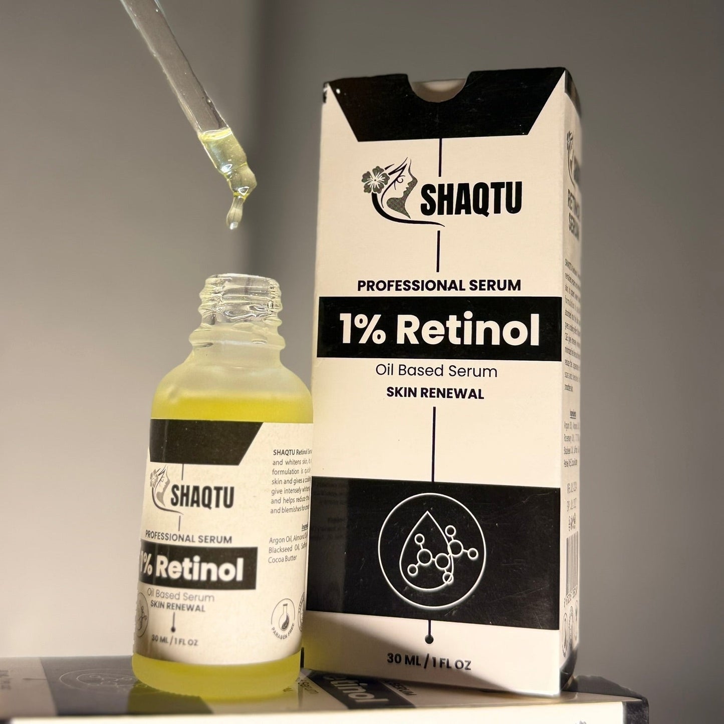 Shaqtu Retinol 1% serum with nourishing oil base for dry skin