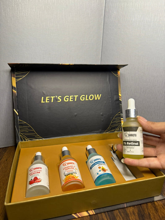 Brightening, anti-aging, and hydrating serum set for glowing skin